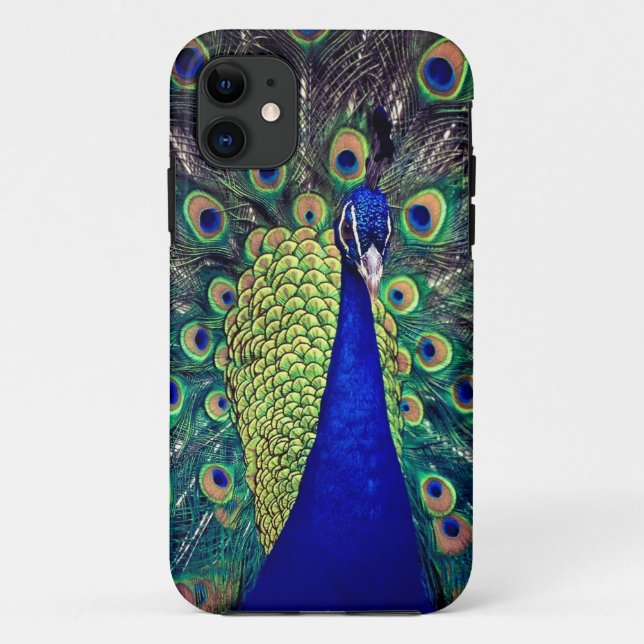 Funda De Case-Mate Para iPhone Pavo Real Azul Cobalto (Reverso)