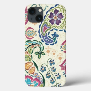 Funda Para iPhone 13 Pavo Real Decorativo y Flores Coloridas