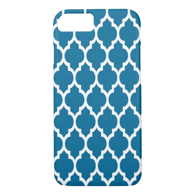 Funda De Case-Mate Para iPhone Pavo Real, Patrón Blanco Marroquí De Quatrefol #4 (Reverso)