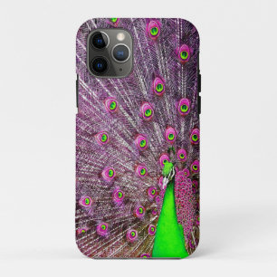 Funda Para iPhone 11 Pro Pavo Real Rosa Y Verde,