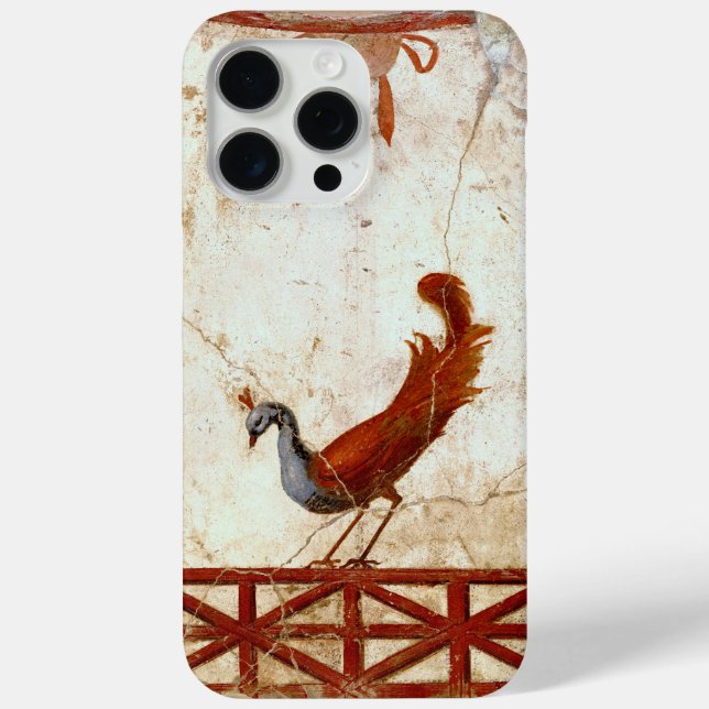 Funda De Case-Mate Para iPhone Pavo real sobre pintura antigua romana fresca (Reverso )