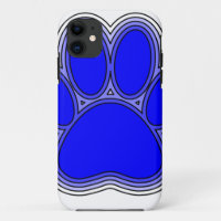 Paw De Perro En Azul Con Brotes