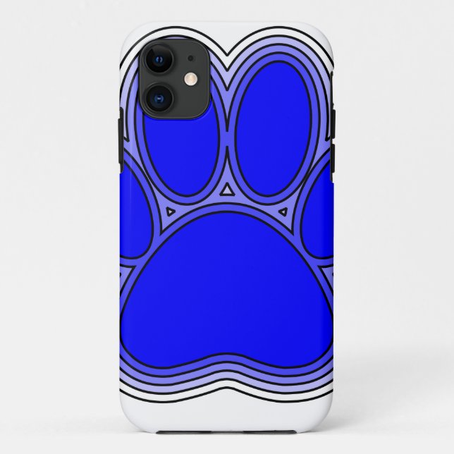Funda De Case-Mate Para iPhone Paw De Perro En Azul Con Brotes (Reverso)