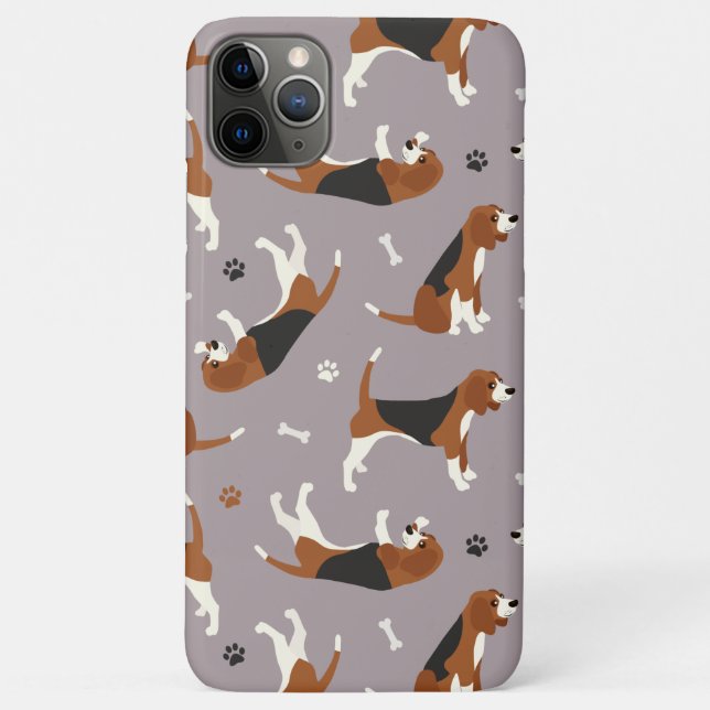 Funda De Case-Mate Para iPhone Paws Beagles y beones Gris Funda-Mate iPhone  (Reverso)
