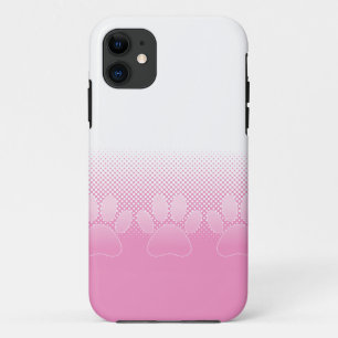 Funda Para iPhone 11 Paws Rosados Y Blancos Con Fondo De Prensa