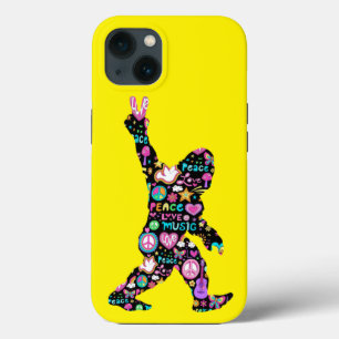 Funda Para iPhone 13 Paz Amor Bigfoot Hippie Divertido Amante de Bigfoo