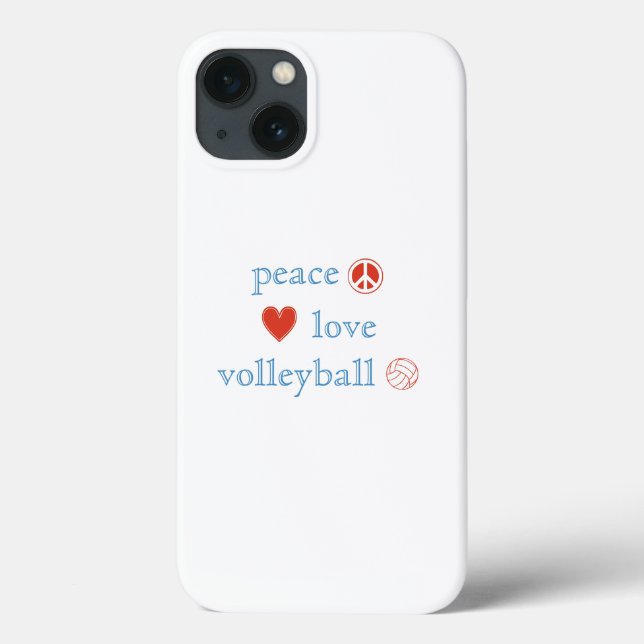 Funda De Case-Mate Para iPhone Paz Amor y Voleibol (Reverso)