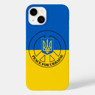 Funda Para iPhone 14 De Case-Mate Paz para Ucrania, bandera ucraniana, emblema de Tr