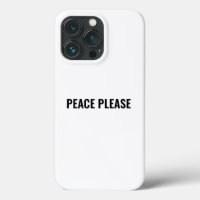 Paz por favor texto negro blanco minimalista anti 