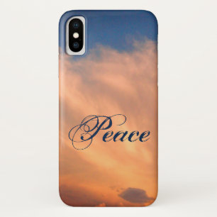 Funda Para iPhone X Peace Blue Sky Fluffy Clouds Rosa Photo Celestial