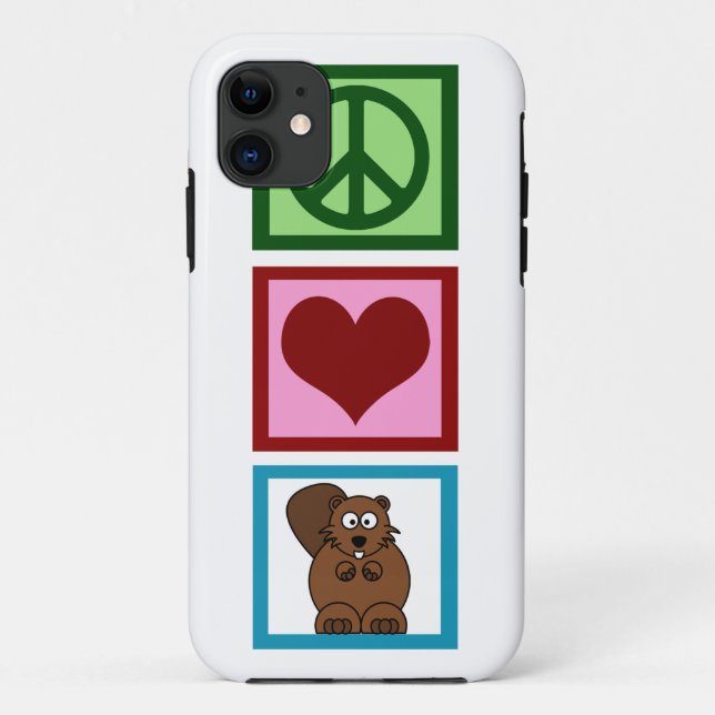 Funda De Case-Mate Para iPhone Peace Love Beavers (Reverso)