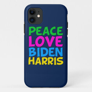 Funda Para iPhone 11 Peace Love Biden Harris