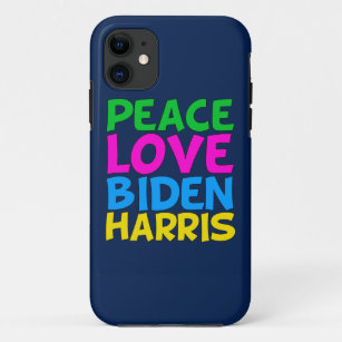 Funda Para iPhone 11 Peace Love Biden Harris