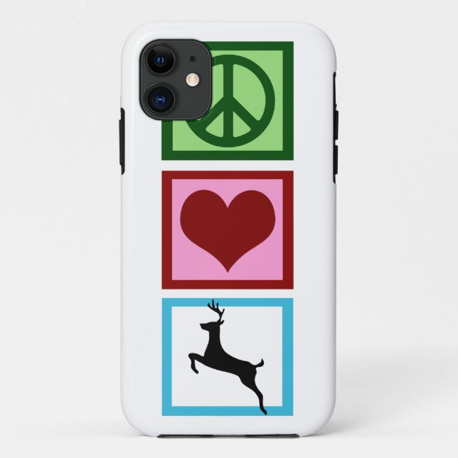 Funda De Case-Mate Para iPhone Peace Love Deer (Reverso)