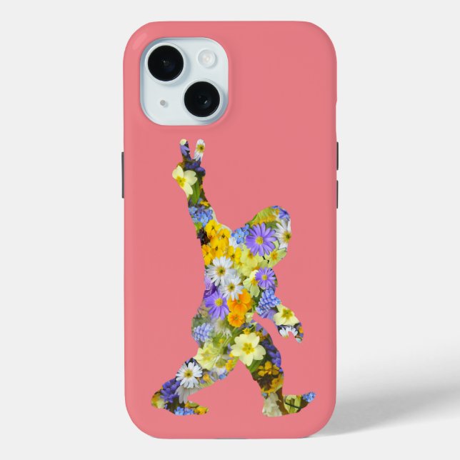 Funda De Case-Mate Para iPhone Peace Love Floral Bigfoot (Reverso )
