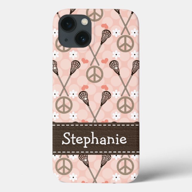 Funda De Case-Mate Para iPhone Peace Love Lacrossse (Reverso)