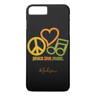 Funda Para iPhone 8 Plus/7 Plus Peace Love Music Casos de teléfono de nombres pers