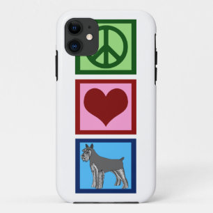 Funda Para iPhone 11 Peace Love Schnauzers