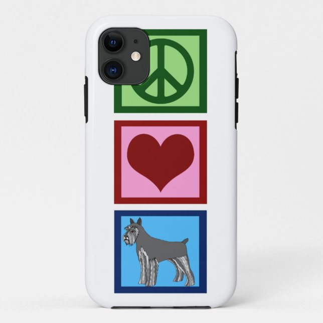 Funda De Case-Mate Para iPhone Peace Love Schnauzers (Reverso)
