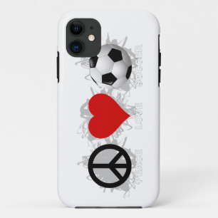 Peace Love Soccer Emblem iPhone 5 Funda