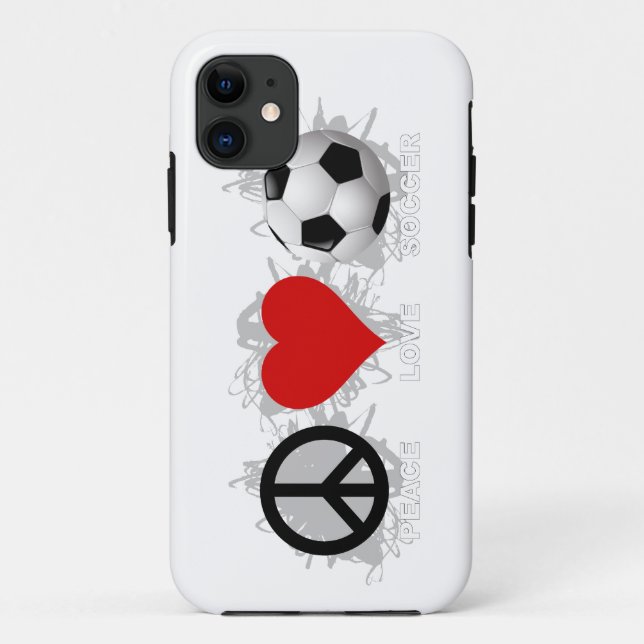Funda De Case-Mate Para iPhone Peace Love Soccer Emblem iPhone 5 Funda (Reverso)