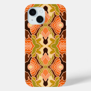 Funda Para iPhone 15 Peach Fuzz Boho Shabby Chic Geometric Resumen Art