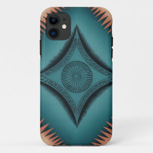 Funda Para iPhone 11 Peach Sunburst de Navajo verde azulado