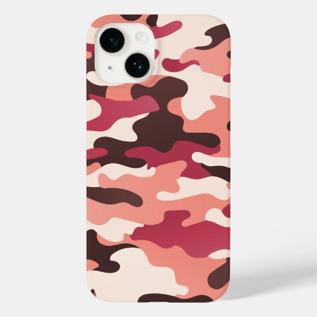 Funda De Case-Mate Para iPhone Peach Urban Camo Pink Brown Ruby Red (Reverso )