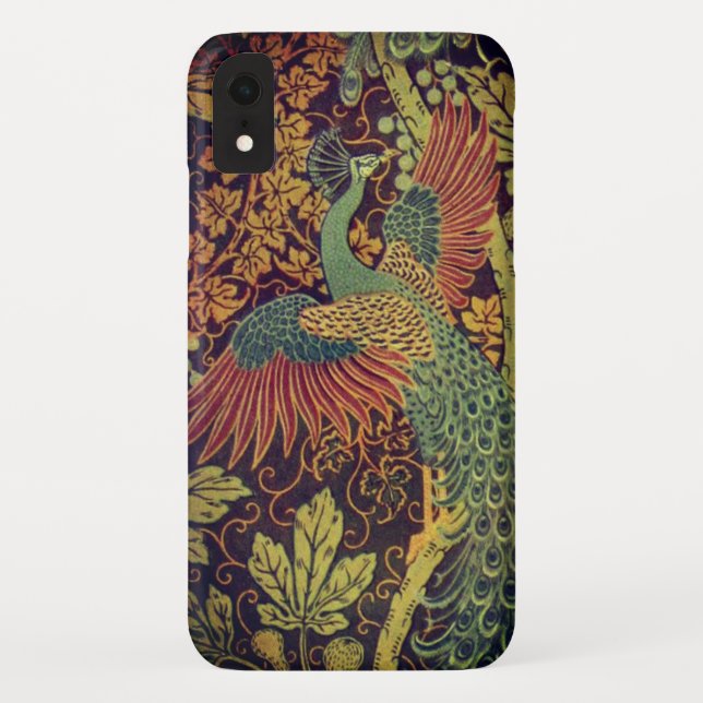 Funda De Case-Mate Para iPhone Peacock avellano victoriano jacquard marrón verde  (Reverso)