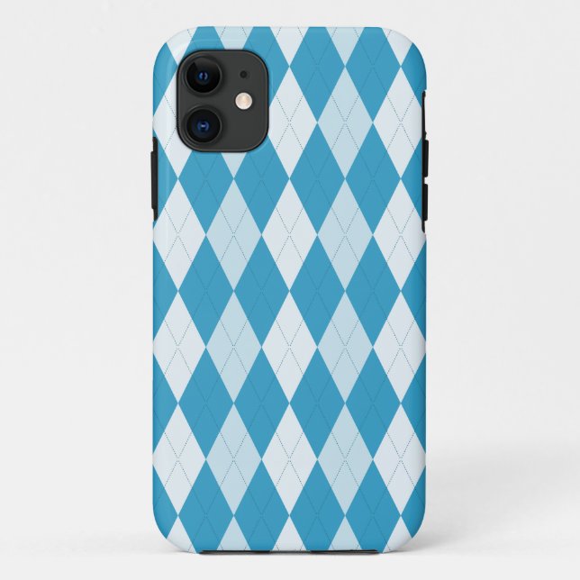 Funda De Case-Mate Para iPhone Peacock Azul Argyle Pequeño Forma de Diamante (Reverso)
