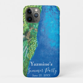 Funda Para iPhone 11 Pro Peacock Blue Green Feather Texbes de verano