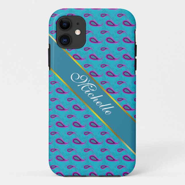 Funda De Case-Mate Para iPhone Peacock Blue Paisley (Reverso)