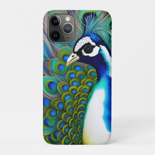 Funda Para iPhone 11 Pro Peacock de color azul blanco y verde