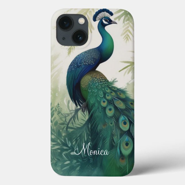 Funda De Case-Mate Para iPhone Peacock elegante (Reverso)