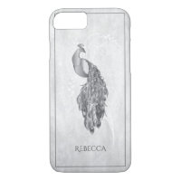 Peacock elegante plateado personalizado