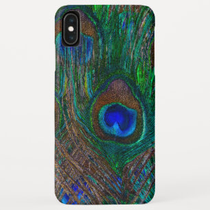 Funda Para iPhone XS Max Peacock Feathers Ettching Style