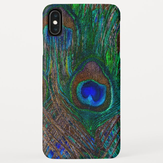 Funda De Case-Mate Para iPhone Peacock Feathers Ettching Style (Reverso)