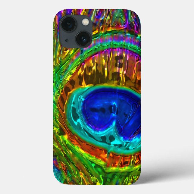 Funda De Case-Mate Para iPhone Peacock Feathers Glass Art 1 iPad Case (Reverso)