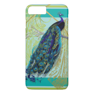 title_seo2 Peacock vintage con Swirls y Feathers Art