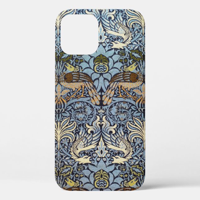 Funda De Case-Mate Para iPhone Peacock y Dragón, William Morris (Reverso )