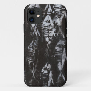 Funda Para iPhone 11 Peces blancos fósiles en fondo negro