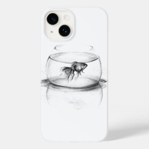 Funda Para iPhone 14 De Case-Mate Peces de oro en tazón y arte de dibujo Minimalista
