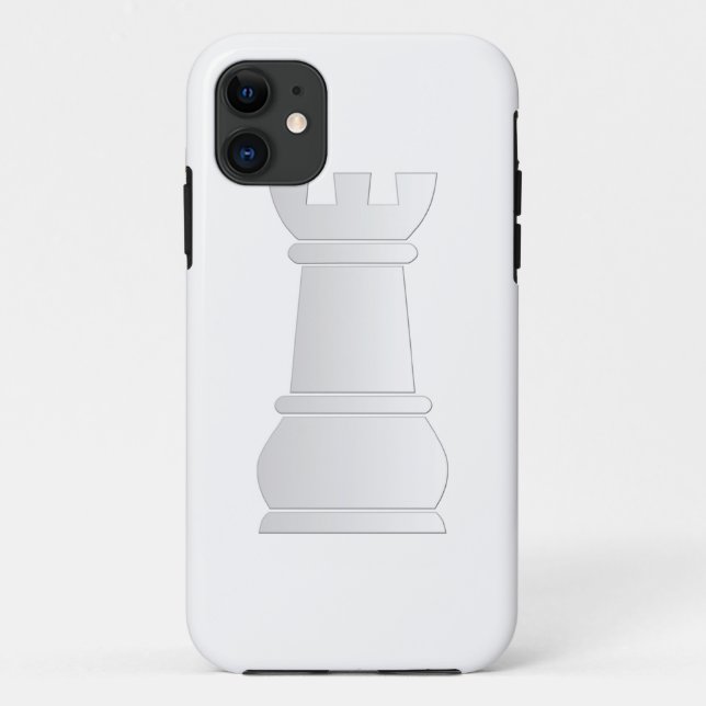 Funda De Case-Mate Para iPhone Pedazo de ajedrez blanco de la roca (Reverso)