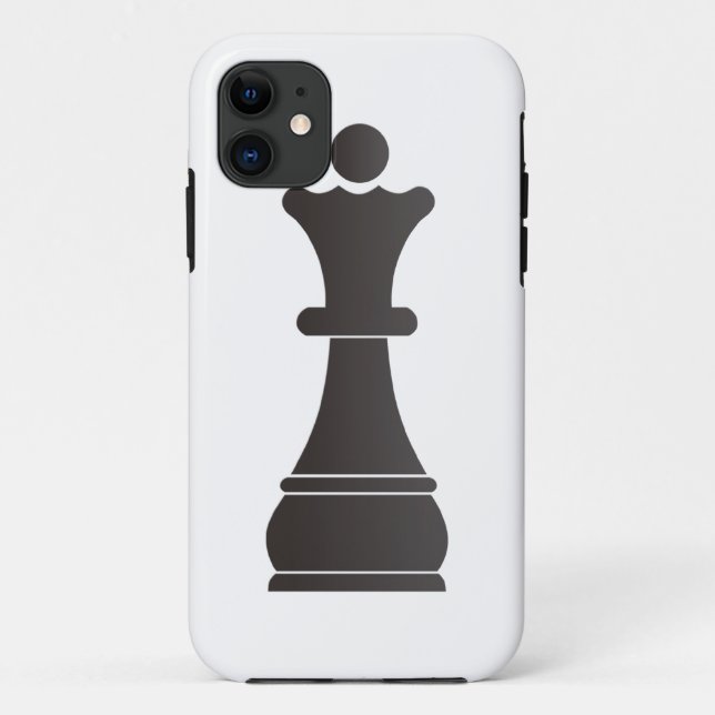 Funda De Case-Mate Para iPhone Pedazo de ajedrez negro de la reina (Reverso)