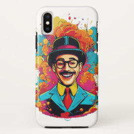 Funda Para iPhone X Pee Wee Herman Laughing iPhone X Tough Funda"