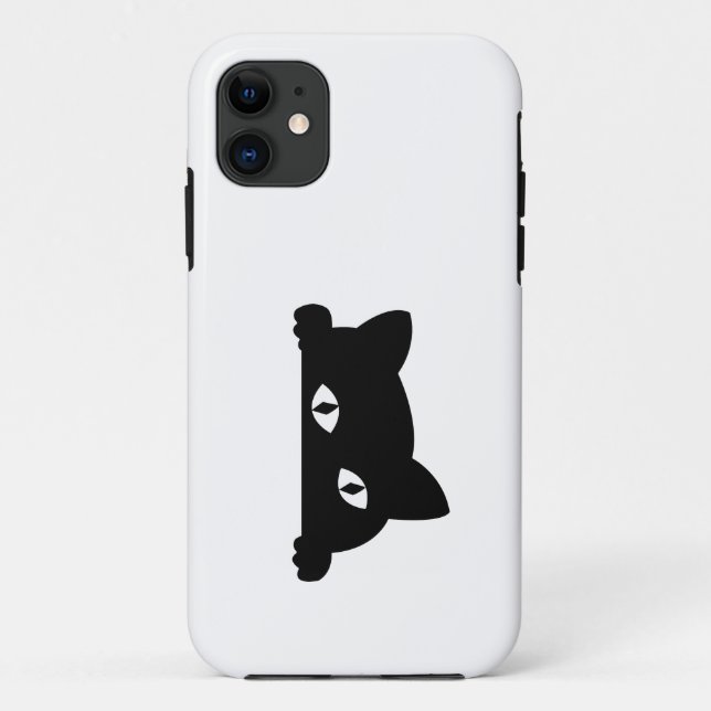 Funda De Case-Mate Para iPhone Peeking de gato negro (Reverso)