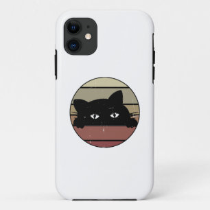Funda Para iPhone 11 Peeking de gato negro