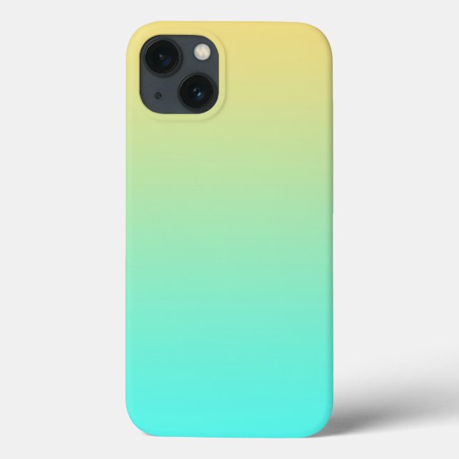 Funda De Case-Mate Para iPhone Pega gradiente simple Turquesa amarillo (Reverso)