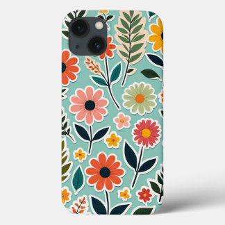 Funda Para iPhone 13 Pegatina de arte de flor suave patrón Flores salva