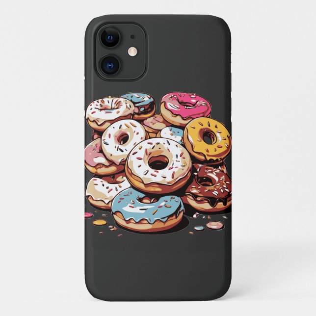 Funda De Case-Mate Para iPhone Pegatina de donuts transparente (Reverso)